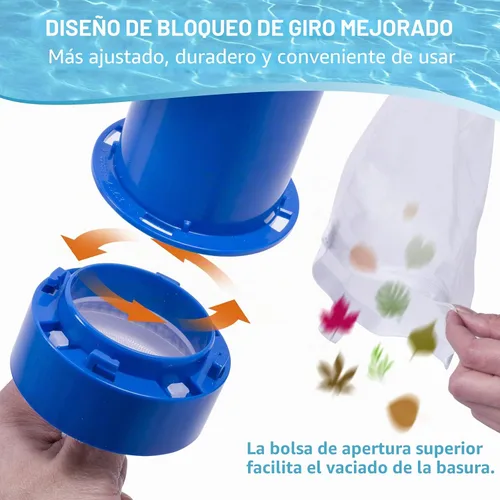 Miniatura 3 de Sepetrel Aspiradora de piscina con poste de 56 pulgadas y 2 bolsas de filtro (ultrafina y regular), barredora submarina portátil con cepillos
