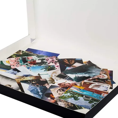 Miniatura 4 de Lineco 16x20 Caja de almacenamiento tipo folio negra con tapa, 1.75" de profundidad. Sin ácidos con borde de metal. Preserva la longevidad