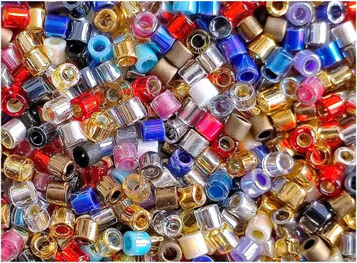0.71 oz Delica Seed Beads 8/0, Miyuki Japanese Beads, Mix 1 Cuentas Delica 8/0