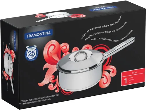 Miniatura 3 de Tramontina 62501/160 Solar, olla de una sola manija, 6.3 pulgadas (6.3 in), acero inoxidable 18-10, compatible con inducción, respeto por el día