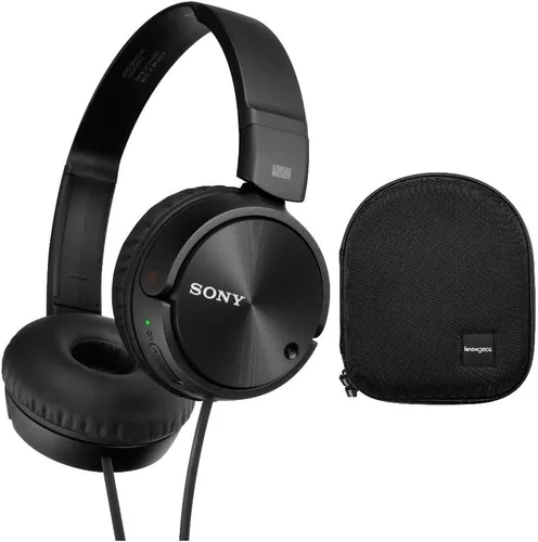 Sony - Auriculares con cancelación de ruido ZX110NC con funda protectora para auriculares - Negro