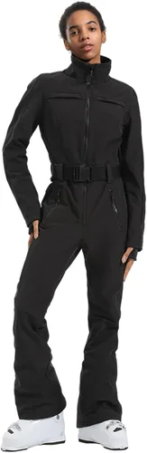 GSOU SNOW Traje de esquí para mujer, traje de nieve delgado de una pieza, chaqueta de nieve, impermeable, resistente al viento, deportes al aire