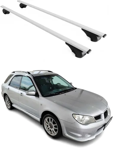 OMAC Portaequipajes de techo para Subaru Impreza 2005-2007 Wagon Gray 2 piezas antirrobo para viajes, kayak, canoa, surf, esquí, snowboard, camping
