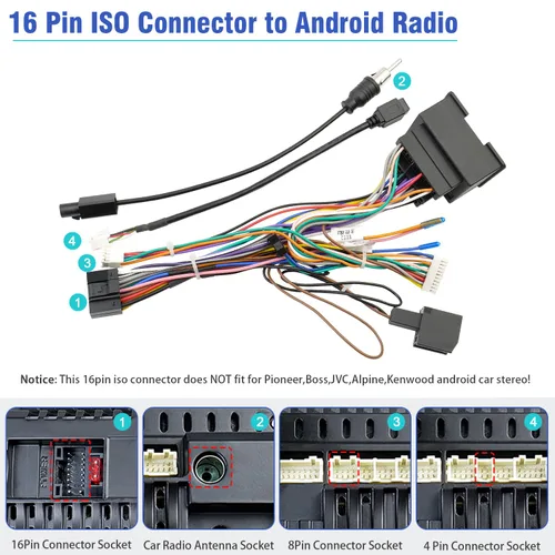 Miniatura 4 de Kit de arnés de cableado de radio de 44 pines de reemplazo para Chevrolet Malibu Trax Cruze Aveo Orlando, conector estéreo ISO de 16 pines