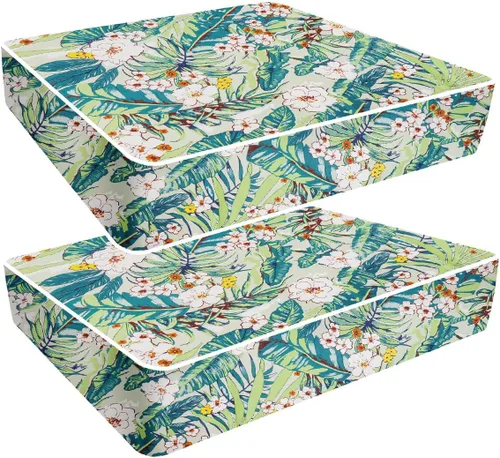Miniatura 13 de PNP FKJP Juego de 2 cojines para sillas de exterior, 20 x 20 x 4 pulgadas, impermeables, tela de olefina con espuma de alta densidad 30D y funda
