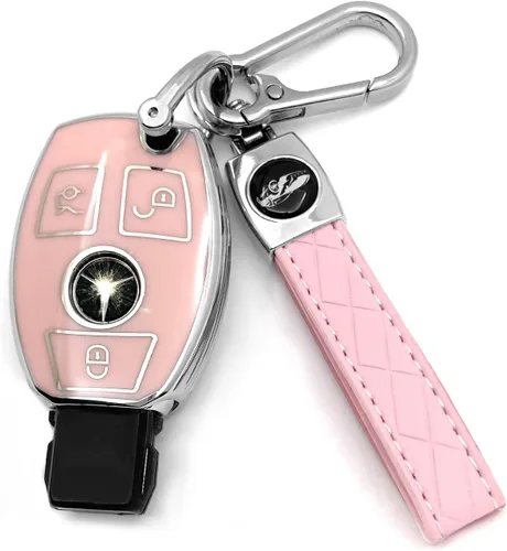 Miniatura 13 de Adecuado para llaves Mercedes Benz. Funda de llave de TPU suave avanzada es compatible con CLS CLK AMG CLK GLC GLE GLS ML SL SLK A C E R S G Llave