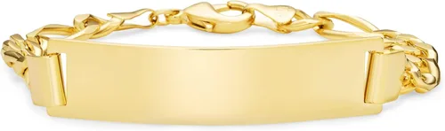 Bling Jewelry Pulsera de identificación para hombre grabable con nombre sólido chapado en barra de identificación para hombres y niños, cadena de