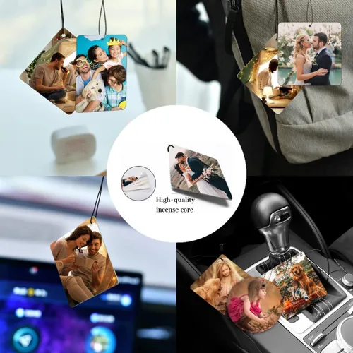 Miniatura 3 de Ambientador personalizado para coche Ambientadores personalizados para coche con imágenes, accesorios para coche para hombres, novios, familia