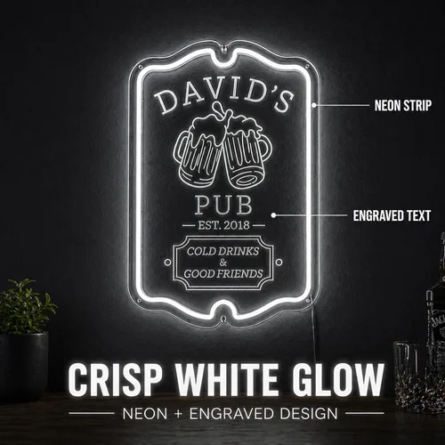 Miniatura 2 de Letrero de barra de neón personalizado para bar en casa, hecho a mano, regulables, personalizables, barras de neón 3D, letrero de luz de cerveza