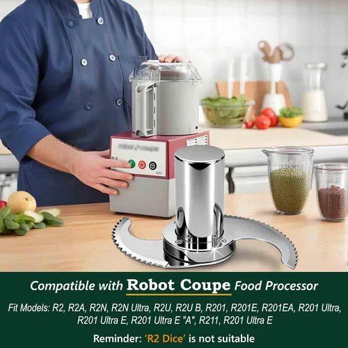 Miniatura 4 de 27055 Hoja antifugas para robot Coupé procesadores de alimentos R2, R2A, R2N, R2B, R2U, R201, R211, resiste grietas y astillas, borde dentado