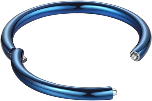 Miniatura 3 de ORANGELOVE - Aros nasales hipoalergénicos de acero quirúrgico 316L de 20 g, 18 g, 16 g, 14 g, 12 g, 10 g y 8 g, joyería para tabique con segmento