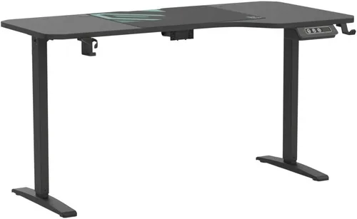 Miniatura 5 de JWX Escritorio de pie en forma de L de doble motor de 63 pulgadas, escritorio eléctrico de altura ajustable para juegos con ajustes preestablecidos