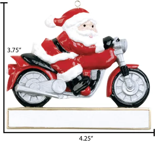 Miniatura 3 de Adorno de Navidad personalizado para motocicleta 2024 – Carreras de pista de tierra, bicicleta, decoración de vehículos, Papá Noel motorista