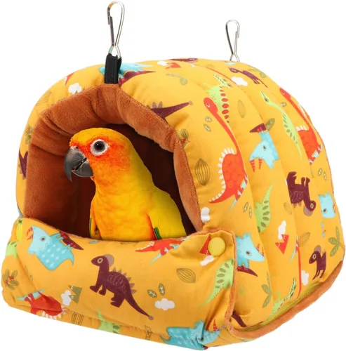 Wontee Casa nido de pájaros, para invierno, cálida cabaña para acurrucarse, cama para pájaros, hamaca colgante para loros, periquitos, periquitos,