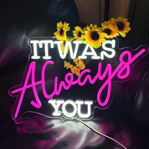 Miniatura 11 de Letrero de neón personalizado con texto en inglés «It Was Always You», letrero de neón personalizado con corazón para boda, fiesta de compromiso