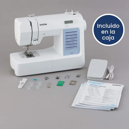 Miniatura 6 de Brother CS5055 Máquina de coser computarizada, 60 puntadas integradas, pantalla LCD, 7 pies incluidos, color blanco