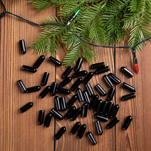 Miniatura 6 de codree 150 tapas sin brillo para cadena de luces, tapa de luz de cadena para ocultar las luces adicionales, cubiertas de tapa de luz negra opaca