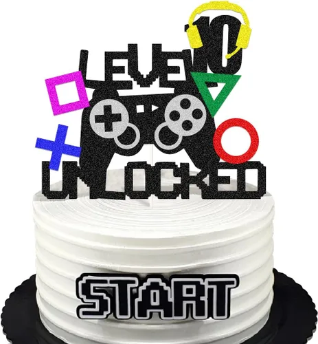 Suministros para fiestas de videojuegos, controlador de juegos, 10 decoraciones de decoración de pasteles para decoración de fiesta de videojuegos
