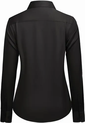 Miniatura 4 de siliteelon Camisas con botones para mujer: camisa de vestir de manga larga sin arrugas, ajuste clásico, con cuello, color sólido, formal