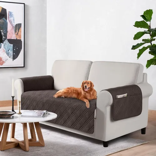 Miniatura 32 de TAOCOCO Fundas de sofá impermeables extragrandes para mascotas y perros con respaldo antideslizante, fundas para asientos de sofá con bolsillo