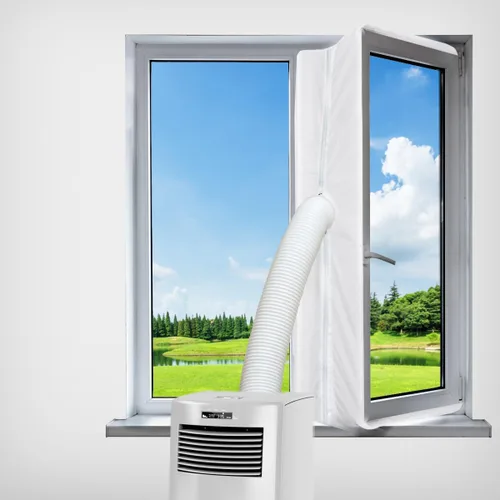 Kit de sellado de ventana de aire acondicionado portátil, protectores de intercambio de aire de parada de aire caliente con cremallera de 158