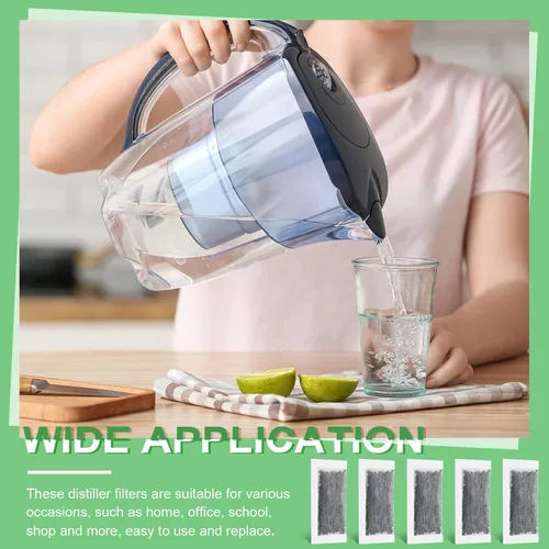 Miniatura 6 de Paquete de 48 filtros de destilador de carbón activado de repuesto, bolsas de filtro de carbón activado con cáscara de coco, compatibles con modelos