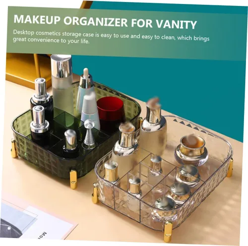 Miniatura 8 de Patrón transparente de lujo para cuidado de la piel y lápiz labial, elegante organizador de baño para almacenamiento de cosméticos para uso en casa