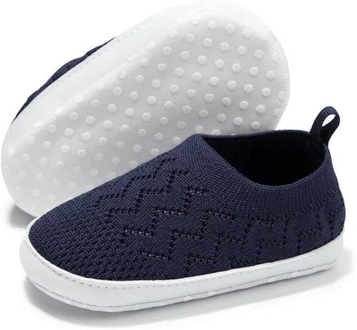 Meckior - Zapatos para recién nacidos, tipo mocasines de lona con suela suave para recién nacidos, bebés, niños y niñas que estén dando sus primeros