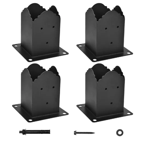 Creative Design - Base de poste de 4 x 4 pulgadas, soporte cuadrado para buzón de valla, base de poste atornillada, anclaje de tierra para poste de