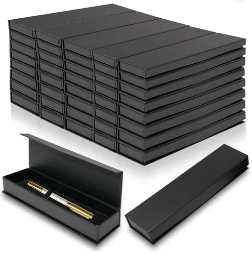 42 piezas – Cajas de regalo para bolígrafos vacías. Caja de regalo para bolígrafos negros con almohadilla. Caja de exhibición de joyería para
