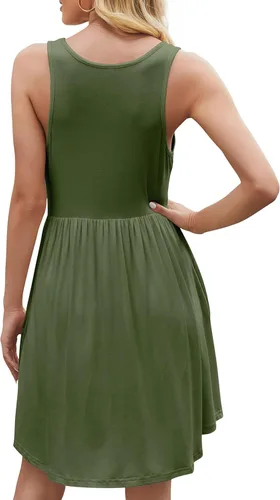 Miniatura 3 de HiMONE Women's 2023 Sleeveless Loose Plain Dresses Casual Short Dress with Pocket