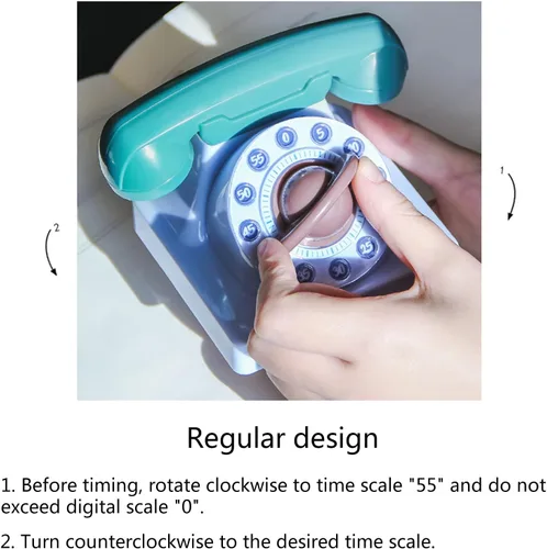 Miniatura 6 de Lindo teléfono de dibujos animados en forma de temporizador de cocina mecánico viento hasta 60 minutos manual 360 grados temporizador giratorio