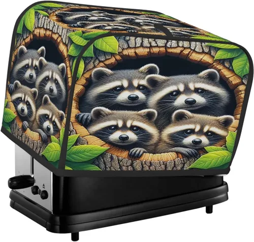 Miniatura 35 de Funda para tostadora de animales de gallo, 2 rebanadas, protección contra el polvo y las huellas dactilares, fundas para pan, fundas lavables