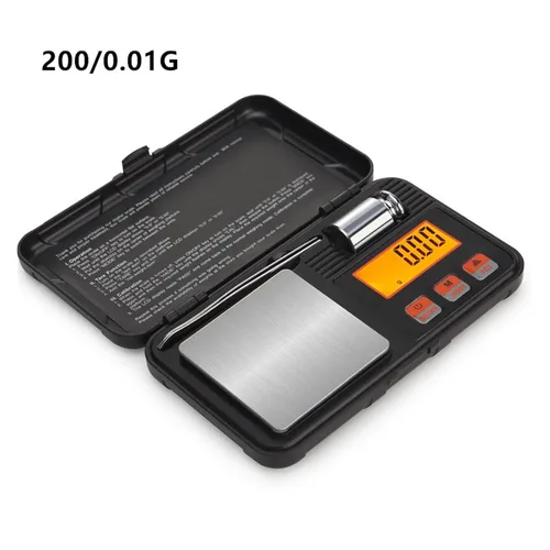 Miniatura 5 de 7.05 oz/0.00 oz 1.76 oz/0.00 oz Escala de bolsillo Mini escala digital Peso de calibración Escala electrónica Pantalla LCD retroiluminada de alta