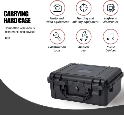 Miniatura 5 de Estuche rígido pequeño impermeable con inserto de espuma personalizable para bricolaje, protección portátil para cámara, drones, equipos