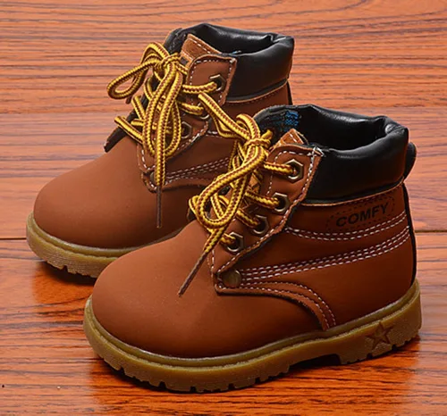 Miniatura 2 de Happy Cherry Baby Winter Ankle Boots Leather Waterproof Lace Up Boots Flat Boots