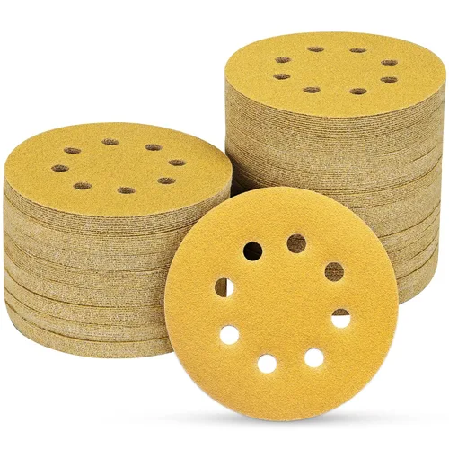 Miniatura 16 de 165 piezas, discos de lija de 5 pulgadas redondos, papel de lija de gancho y bucle para lijadora orbital aleatoria, grano 40 60 80 120 150 240 320