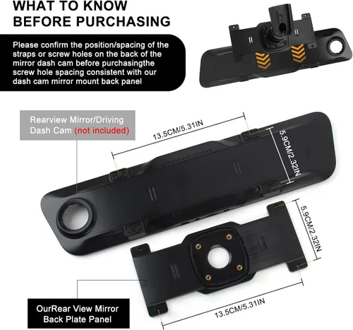 Miniatura 4 de Kit de panel de placa trasera para espejo retrovisor para espejo retrovisor de 5.5 a 12 pulgadas