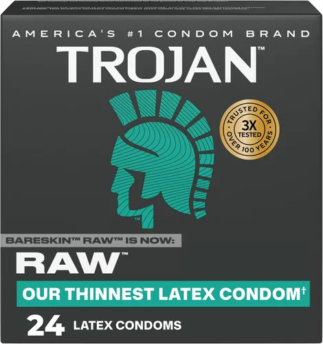 Miniatura 35 de Trojan Bareskin - Preservativos finos, paquete variado Everythin, condón de látex lubricado, 10
