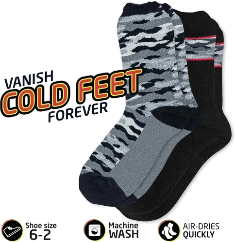 Miniatura 5 de HOT FEET Calcetines térmicos para niños, calcetines cálidos con aislamiento de invierno para niños y niñas, cómodos y gruesos, paquete de 2