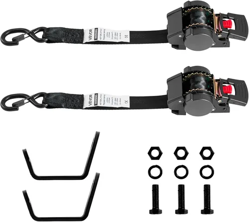Kit de amarre de cuñas para ruedas VEVOR, correa de amarre fija para remolque, kit de amarre de coche con S-Hook, resistencia a la rotura de 1649