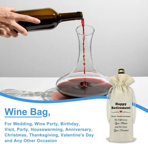 Miniatura 5 de Regalos de despedida de jubilación, bolsa de vino, regalos de jubilación inspiradores para profesores, compañeros de trabajo, amigos, colegas