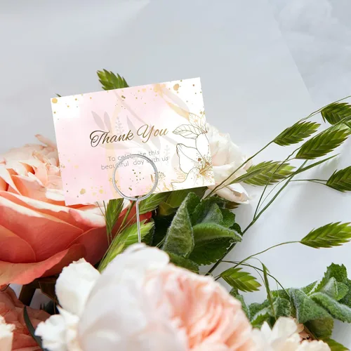 Miniatura 7 de Hotop 30 Piezas Soporte de Tarjetas Florales con Púas de Alambre de Metal para Tarjetas de Lugar, Soporte de 13.4 Pulgadas para Fotos y Notas, Clip