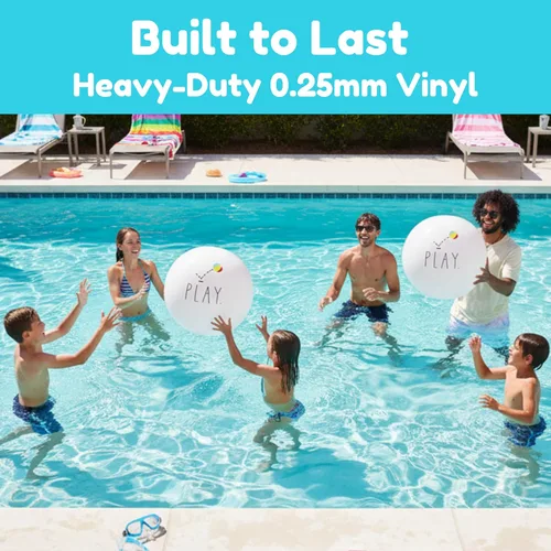 Miniatura 4 de Coconut Float Rae Dunn - Pelotas de playa inflables grandes de 27 pulgadas, ideales para fiestas de verano y eventos de natación Juega.