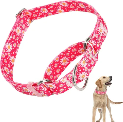 Miniatura 7 de Collar Martingale para perros, ajustable, de nailon suave, con diseño de bosque, para perros pequeños, medianos y grandes, collar de entrenamiento 3
