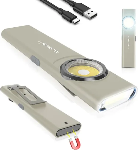 Miniatura 10 de Klarus E5 2 piezas de linterna de bolsillo, linterna recargable EDC, súper delgada 4.2x1x0.3 pulgadas, 600 lúmenes, puerto USB-C, IPX4, fuente