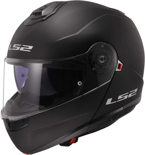 Miniatura 4 de LS2 Helmets Strobe II - Casco modular de motocicleta con protector solar (negro brillante, talla XS)