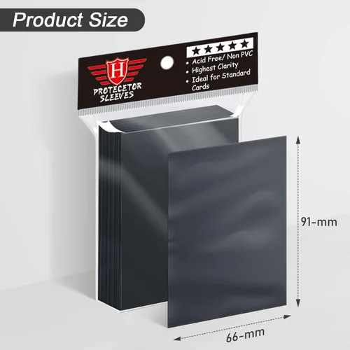 Miniatura 2 de 500 fundas negras para tarjetas intercambiables, fundas suaves para tarjetas de centavo, protectores de tarjetas de plástico aptos para MTG, Negro