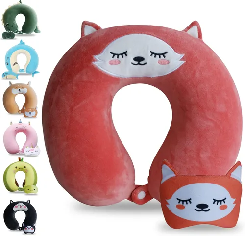 Miniatura 11 de Sexysamba Juego de almohadas de viaje de espuma viscoelástica pura para adultos, funda cómoda y extraíble, lavable a máquina, almohada de soporte