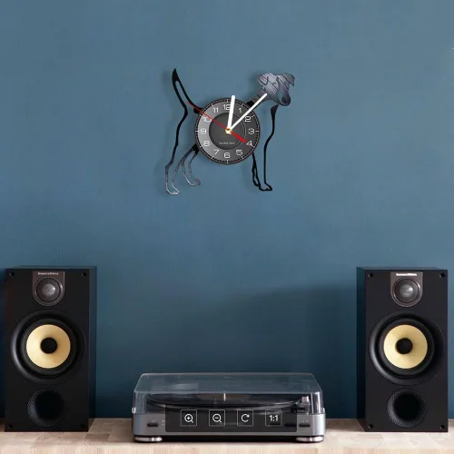 Miniatura 4 de Jack Russell Terrier - Reloj de pared de disco de vinilo de 12 pulgadas, moderno, decorativo, silencioso, sin tictac, funciona con pilas, suave Fox
